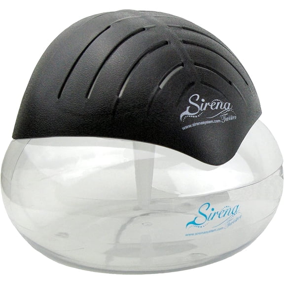 Sirena Twister Air Purifier (Black) - Water Filter Air Washer For Home and Office - Essential Oil Aroma Diffuser With LED Night light - Small Air Cleaner For Smoke and Pets