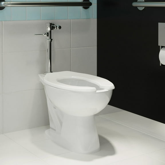 Sirene Floor-Mounted Commercial Elongated Top Flush Spud Flushometer Toilet Bowl