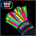 thumbnail image 1 of Sirene Glow Sticks 8" Bulk 100ct Variety, Glow in the Dark for Neon Theme Party, 1 of 8