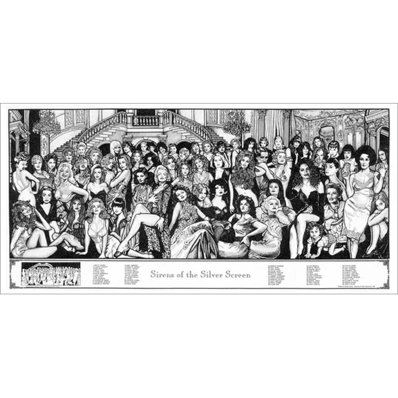 Sirens Of The Silver Screen Poster By Howard Teman UNFRAMED PAPER POSTER, Home Decor