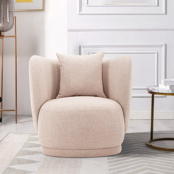 Siri 2 Piece Sofa and Accent Chair Set with Solid Wood Frame in Wheat