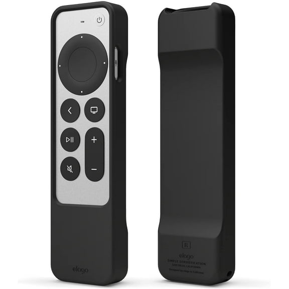 Siri Remote 2021 Case - elago R1 Case Compatible with 2021 Apple TV Siri Remote - Magnet Technology, Lanyard Included, Great Grip, Heavy Shock Absorption, Drop Protection [Black]