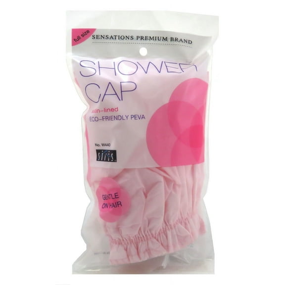 Siris Shower Cap Large Solid Vinyl (Assorted Colors) (Pack of 3)
