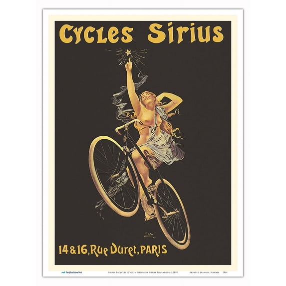 Sirius Bicycles (Cycles Sirius) - Paris France - Vintage French Advertising Poster by Henri Boulanger c.1899 - Master Art Print (Unframed) 9in x 12in