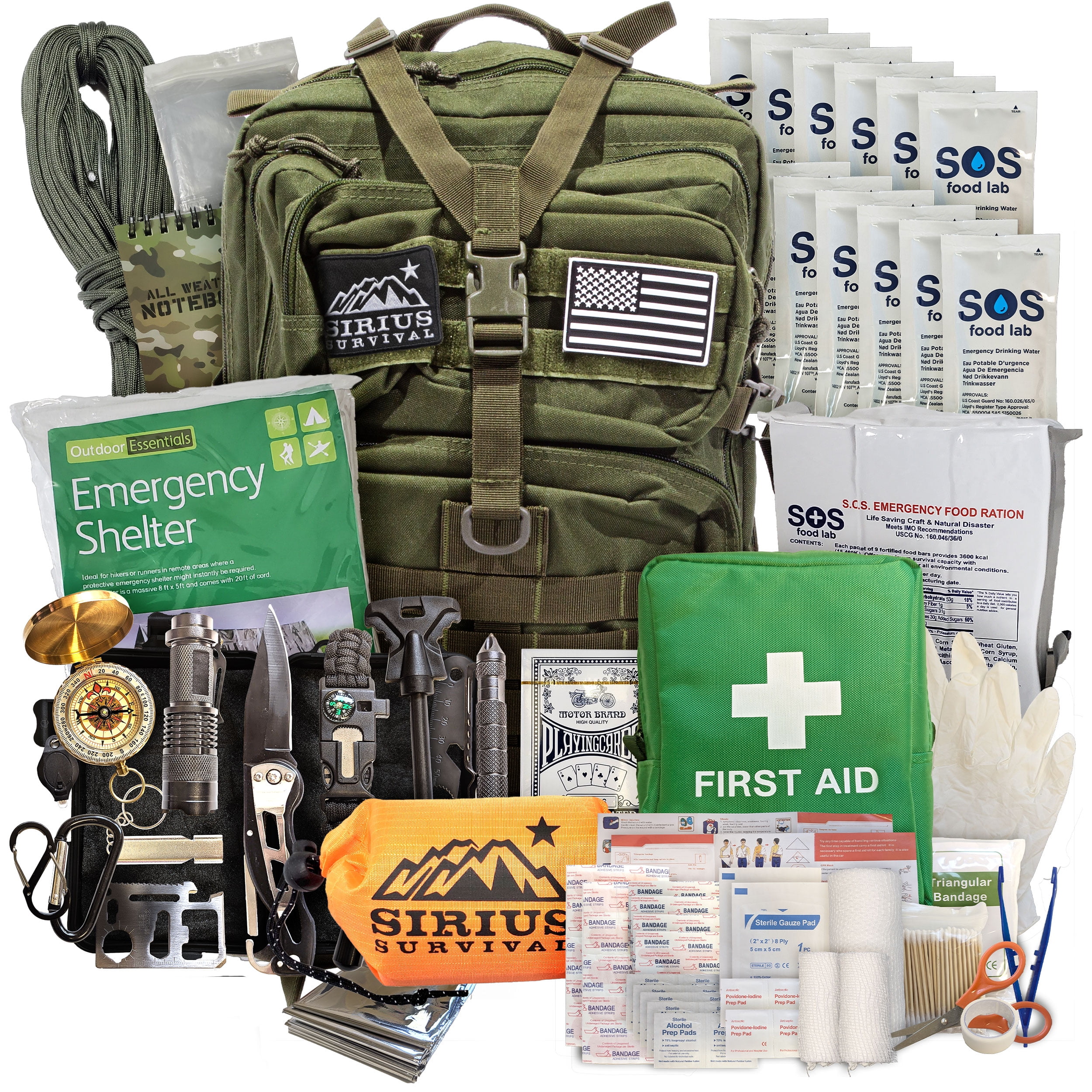 Sirius: Bug Out Bag Starter Kit 72 Hour Kit for Person