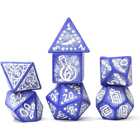 Sirius Dice: 7-Piece Polyhedral Dice Set - Illusory Stone: Purple Agate