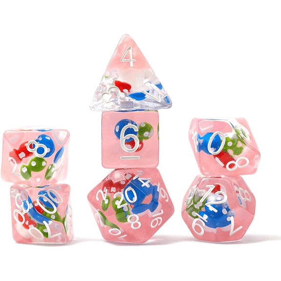 Sirius Dice: 7-Piece Polyhedral Dice Set - Magic Mushroom