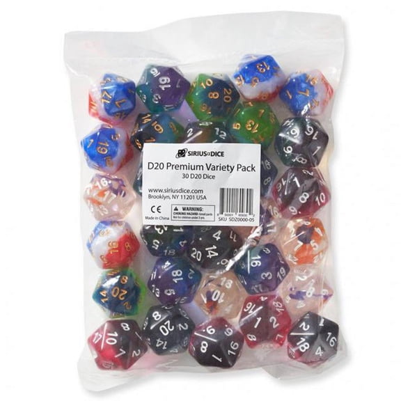 Sirius Dice D20 Variety Pack of 50