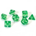 thumbnail image 1 of Sirius Dice SDZ000106 7 Piece Transparent Dice Set - Green & White, 1 of 2