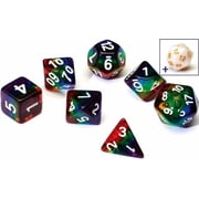 RPG Dice Set 7+1 Rainbow Translucent Resin