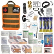Sirius Premium 250 Piece Survival Kit & First Aid Kit - Outdoor Emergency Gear & Trauma Bag for Camping Hiking Hunting Car Cabin and Other Adventures - Orange