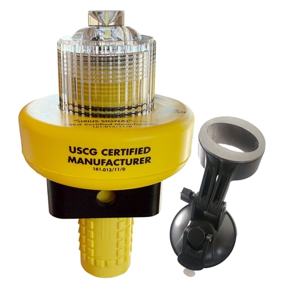 Sirius Signal C-1004 USCG Approved LED & IR SOS Signal and Boat Flare Replacement with Display and Storage Mounts, Distress Flag, Whistle