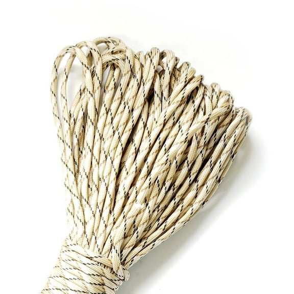 Sirius Survival 100ft Paracord Rope, 350lb Test, 4mm 7 Strand Core - Many Color Options - Beige Camo