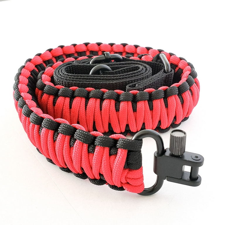 Sirius Survival 2 Point Gun Sling 550 Paracord, Adjustable with Swivel -  Red 