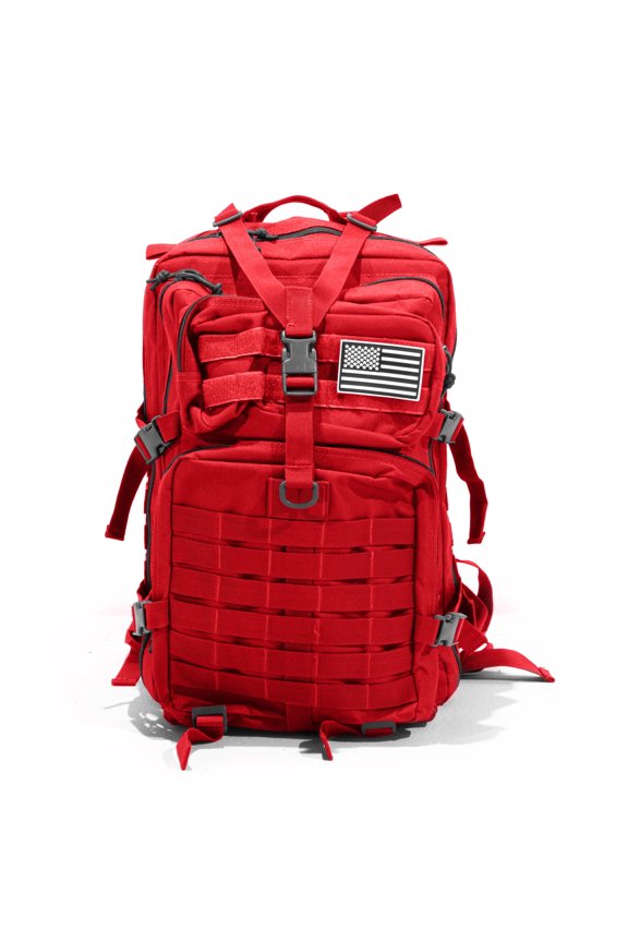50L Expeditionary Outdoor Survival Backpack - Large Modular Day Pack, Red