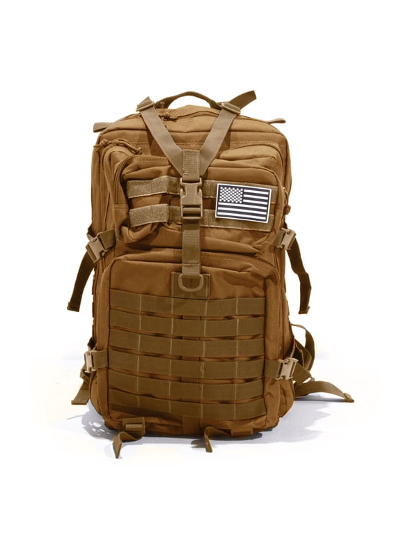 50L Expeditionary Outdoor Survival Backpack - Large Modular Day Pack, Tan