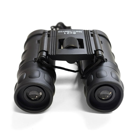 Sirius Survival Compact 8x21 Black Binoculars Foldable, Lightweight, Rubberized Grip, All-Purpose Optics for Hiking, Hunting, Camping & Travel