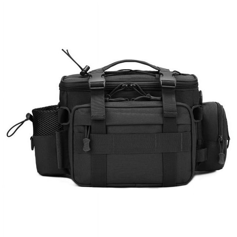 Sirius Survival Easy Access Shoulder and Waste Fishing Tackle Bag - Soft Fishing  Bag, Black 