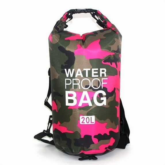 Sirius Survival PVC Waterproof Dry Bag - Roll Top Lightweight Dry Storage Bag - Pink - 20L