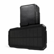 Sirius Survival SolarHub Fold Solar Charger - 20000mAh Portable 4 Solar Panel 6W & Power Bank with Dual LED Flashlight & Dual USB Output Ports - Black