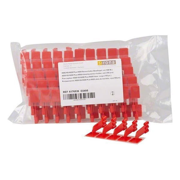 Sirona XIOS Plus BiteWing Intraoral Dental Sensor Holder Tab, Red, 100/Box