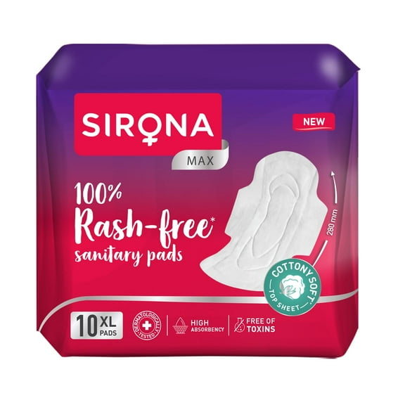 Sirona Cottony Soft Rash Free Pads XL: 10 U