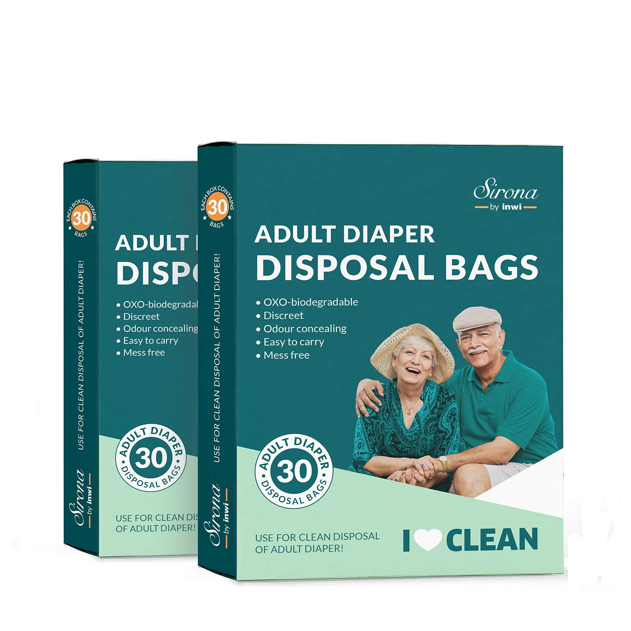 Sirona Premium Adult Diaper Disposable Bags 10 Bags Odor Sealing