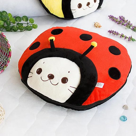 Sirotan - Ladybug Red Blanket Pillow Cushion / Travel Pillow Blanket
