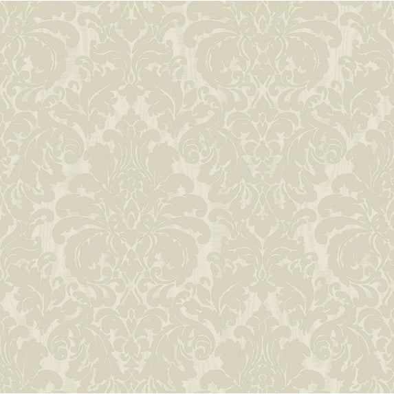 Sirpi Wallcoverings Betina White Damask Wallpaper