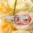 thumbnail image 1 of Sirprisingly Gift Minimalist 1.50 Carat Oval Morganite And Diamond Moissanite Engagement Ring, Classic Wedding Ring in 925 Sterling Silver With 18k White Gold Plating, Gift For Her, Promise Ring, 1 of 3