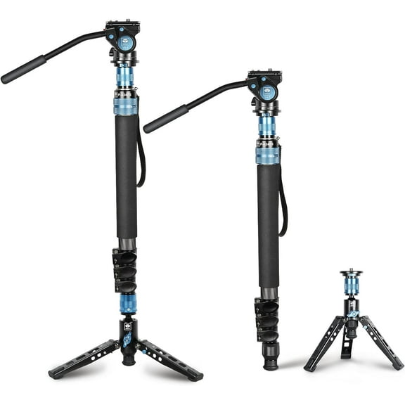Sirui P-424FS Carbon Fiber Camera Monopod Kit, 66.3" with VA-5 Fluid Video Head P-424FS+VA-5