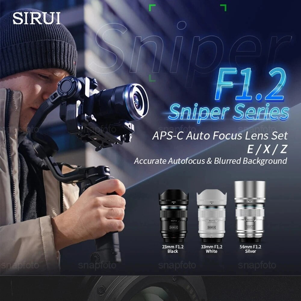 Sirui Sniper 23mm 33mm 56mm f/1.2 Autofocus Lens with Eye and Object