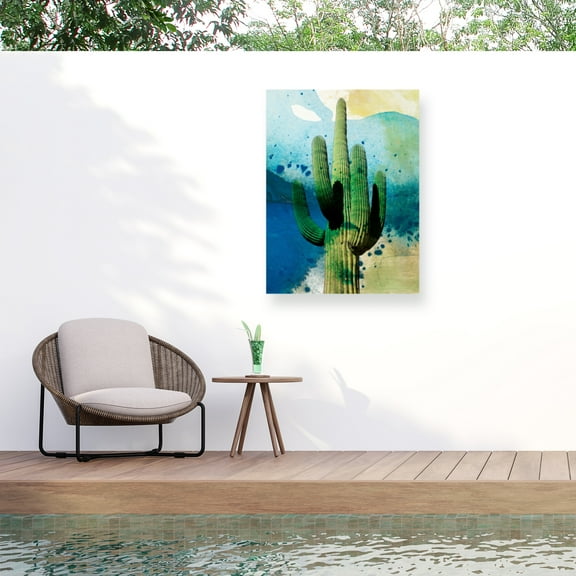 Sisa Jasper 'Cactus Abstract' Outdoor Canvas 47x47
