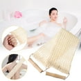 thumbnail image 1 of Sisal Bath Strap Exfoliating Back Scrubber | Natural Fiber for Deep Cleansing, Dry Rub Massage, Wooden Handle, 23 Inch, Gentle on Skin, Easy to Clean, 1 Pack, 1 of 9
