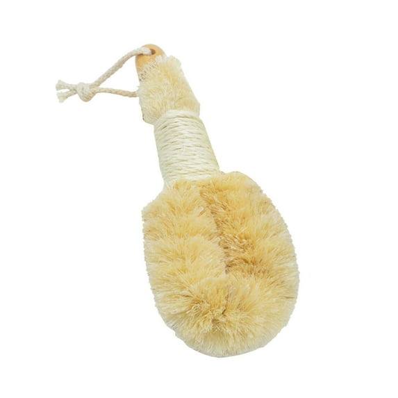 Sisal Brush Body Care Shower Brushing Tool for Bathing and Cleaning Experience with Wooden Handle