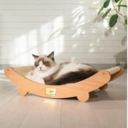 Sisal Cat Scratcher Bed for Indoor Cats Hammock for Scratching Pad Cat Chair Nartural Sisal Scratch Post for Large Cats Scratcher Lounge, Wooden Cat Furniture(Medium)