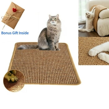 Sisal Cat Scratcher Runner,Cat Scratcher Pad Replacement,Cat Scratching Pads for the Floor,Rug Scratch Pad for Cat Grinding Claws & Protecting Furniture (11.8X15.7 Inch，A）
