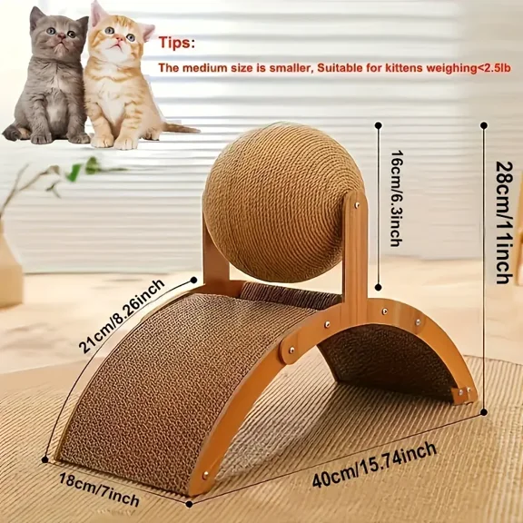 Sisal Cat Scratching Ball, Cat Scratcher Toy, Cat Scratch Board, Wear Resistant Indoor Cats Toy, Interactive Pet Toy-Valentines day