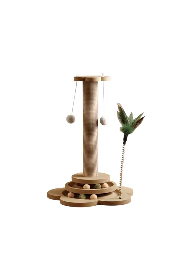 Sisal Cat Scratching Post Tree Tower, 50cm Multi-Function Cat Climber, Cat Bed Jumping Platform Condo Pet Play Furniture, Khaki