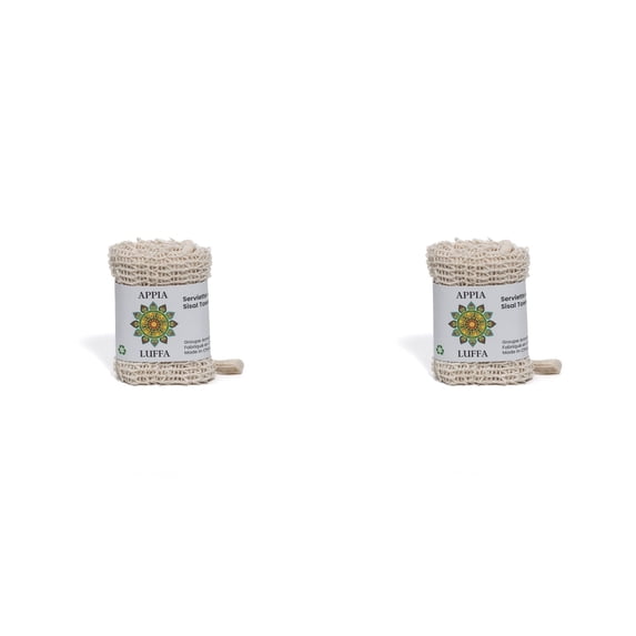 AppiaLuffa Exfoliating Sisal Towel, White (2 Pack)