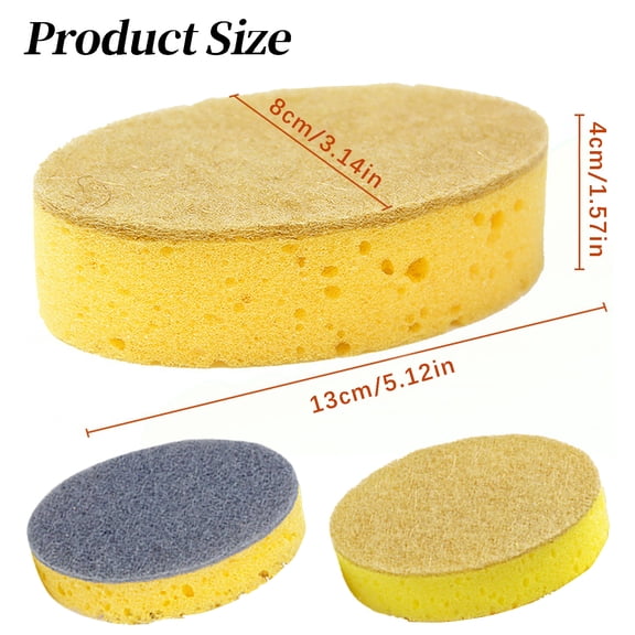 Sisal Honeycomb Dish Scrubber for Non Stick Pans and Cast Iron, Heavy Duty Sponge for Removing Baked On Food, Strong Decontamination Scourer for Pots and Pans, Yellow