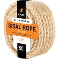 thumbnail image 1 of Sisal Rope - 1/2 Inch Thick Rope - 50 Ft Rope - Heavy Duty Durable Natural Fiber Rope - Crafts, Cat Scratching Post, Cat Tree Rope Replacement, Scratch Tower for Cats - Indoor/Outdoor Carpet, 1 of 5