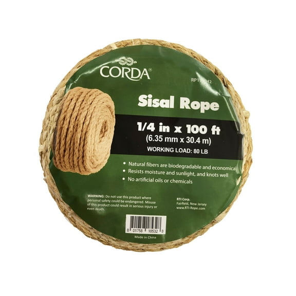 Sisal Rope, 1/4" x 100'