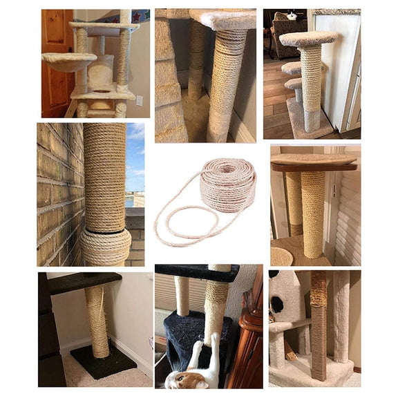 Sisal Rope Cat Decoration DIY Scratch Accessory for Home Garden Patio Trim Tool, Beige