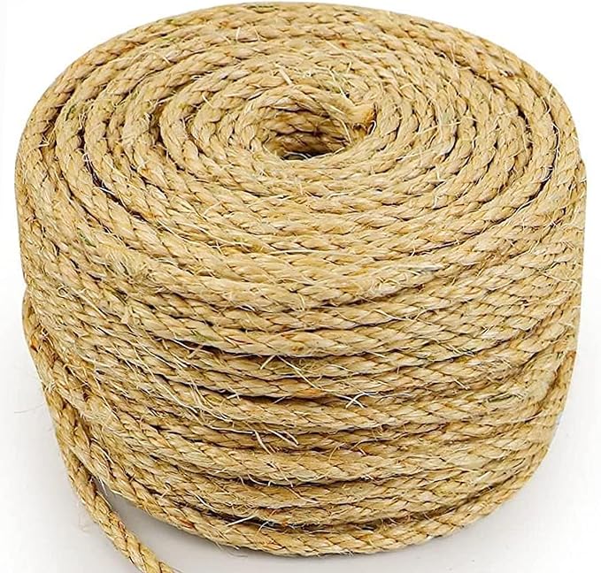 Sisal Rope Cat Scratcher 4mm by 100Ft Cat Tree Rope for Cat Scratching Post Tree Tower