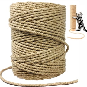 Sisal Rope for Cat Tree, Jute Rope for Cat Scratcher,Sturdy Hemp Cat Tree Rope for Replacement Scratching Posts Repair and Replace,DIY Hemp Twine Rope for Sisal Cat Scratcher,4mm by 164 feet
