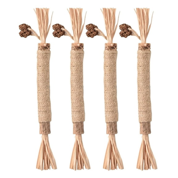 Sisal Rope Chew Sticks for Small Pets Durable Wooden Chewing Toy for Hamsters Rabbits Guinea Pigs Chinchillas