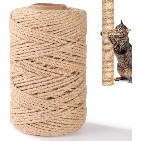 Sisal Rope for  Scratcher , 4MM x 230FT Jute Twine, Sisal Fiber  Rope for Cats   , DIY Crafts Gardening  Decorating