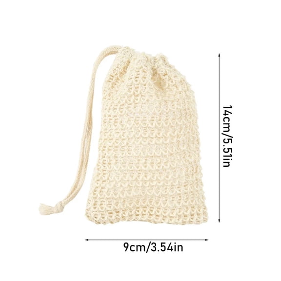 Sisal Soap Bag, Natural Fiber Soap Pouch For Foaming And Drying Soap Scraps, Ideal For Soaps (Light Yellow*5)