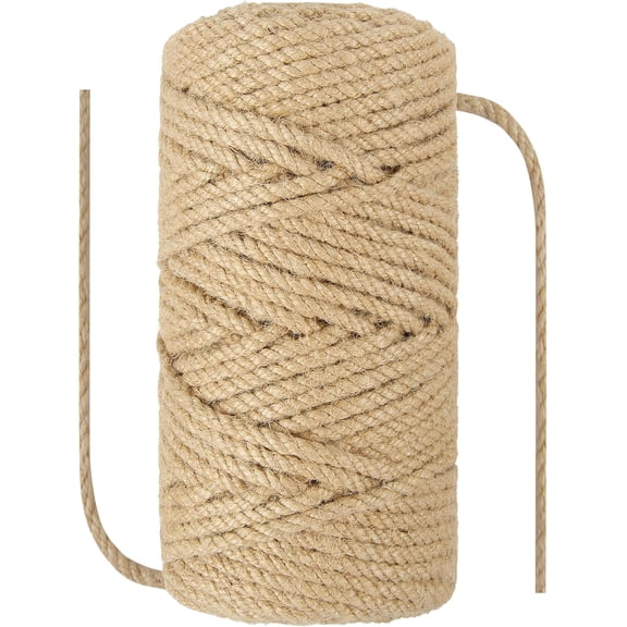 Sisal Twine String, 1/8 in x 164 ft, Natural Thin Hemp Rope for Arts, Crafts, Gardening, Plants, Packing, Cat Scratcher Post and Pet Furniture
